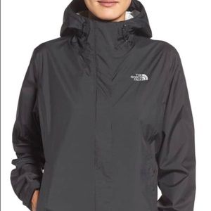 Black North Face rain jacket